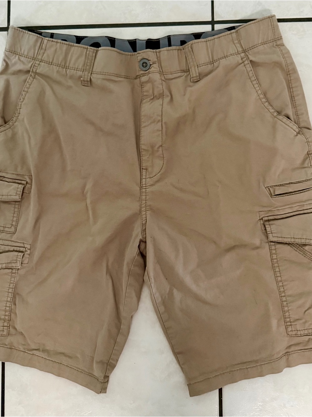 2 Prs. Men’s Iron Clothing Co. Hybrid Cargo Shorts Sz 36 Khaki & Brown - Picture 2 of 7